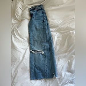 Zara Wide Leg Distressed Jeans